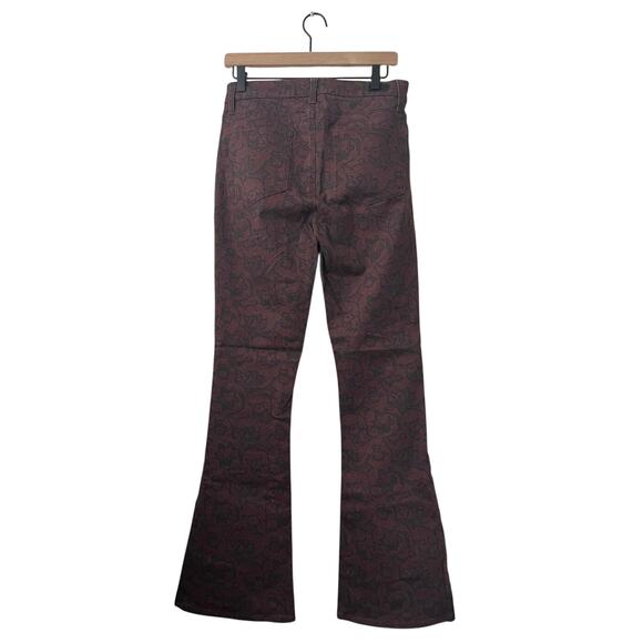 Paige Morris & Co. High Rise Lou Lou Flare Jean In Cherrywood Multi Size 29 - Picture 4 of 16